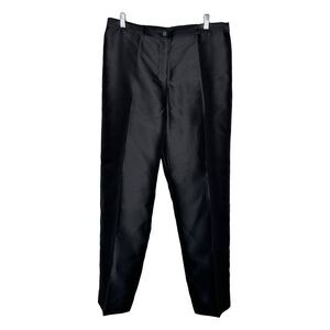 Lily & Taylor Couture Pants Women 14 Black Sheen Classic Flare Office Minimalist